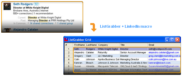 Export contacts from LinkedIn* groups to Excel