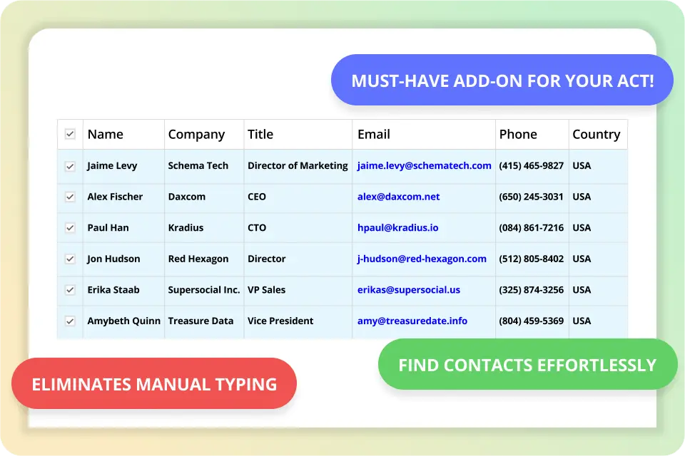 Enter Contacts into ACT! faster!