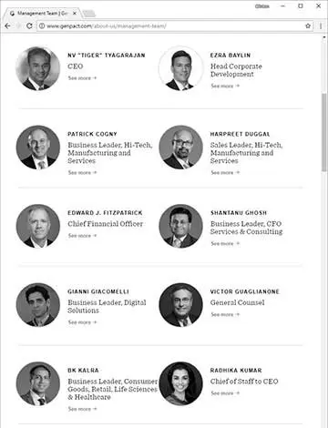 Management Profiles from a Website