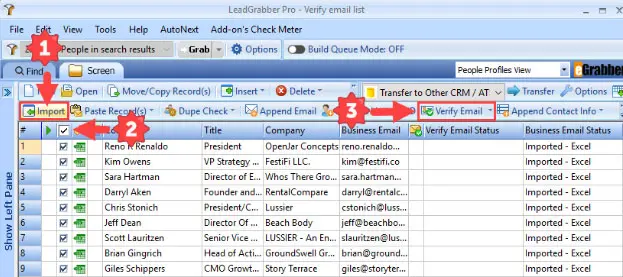 LeadGrabber Pro’s built-in Bulk eMail Verifier enables you to Verify your eMail list in a Click. LeadGrabber Pro’s built-in Bulk eMail Verifier enables you to Verify your eMail list in a Click.