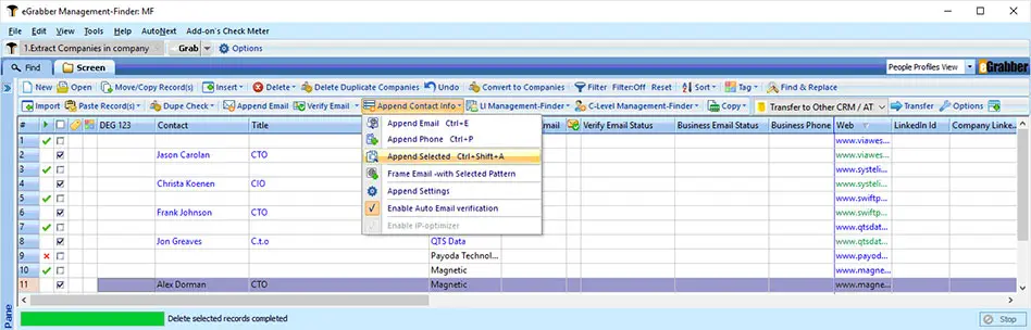 Update Business Contact Information for C-Level Executives
