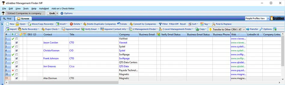 Update C-Level Contacts for Companies List