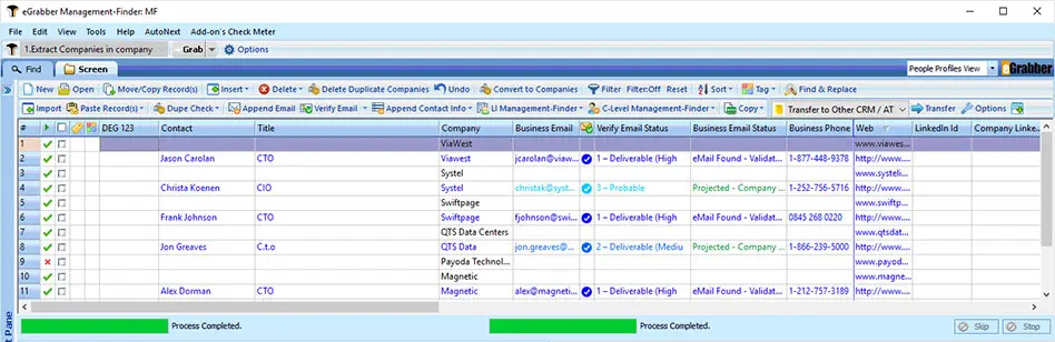 CRM accounts with updated C-Suite Information
