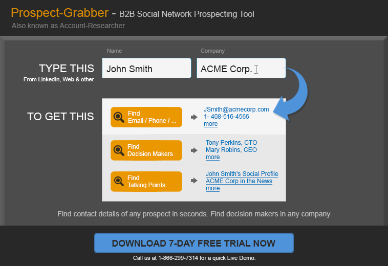 B2B Prospecting tool from eGrabber