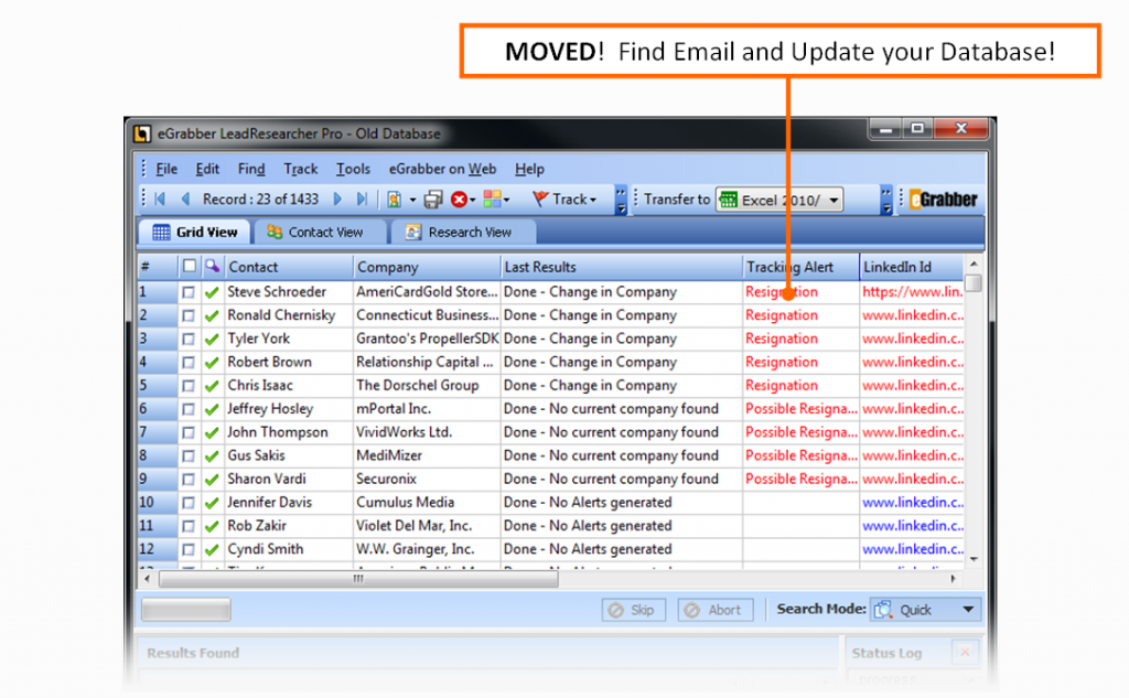 LeadResearcher - Track changes in decision makers job roles and get notified when management changes