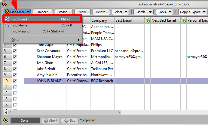 Getting Started with eMail-Prospector Pro 5 Find EMail in one step