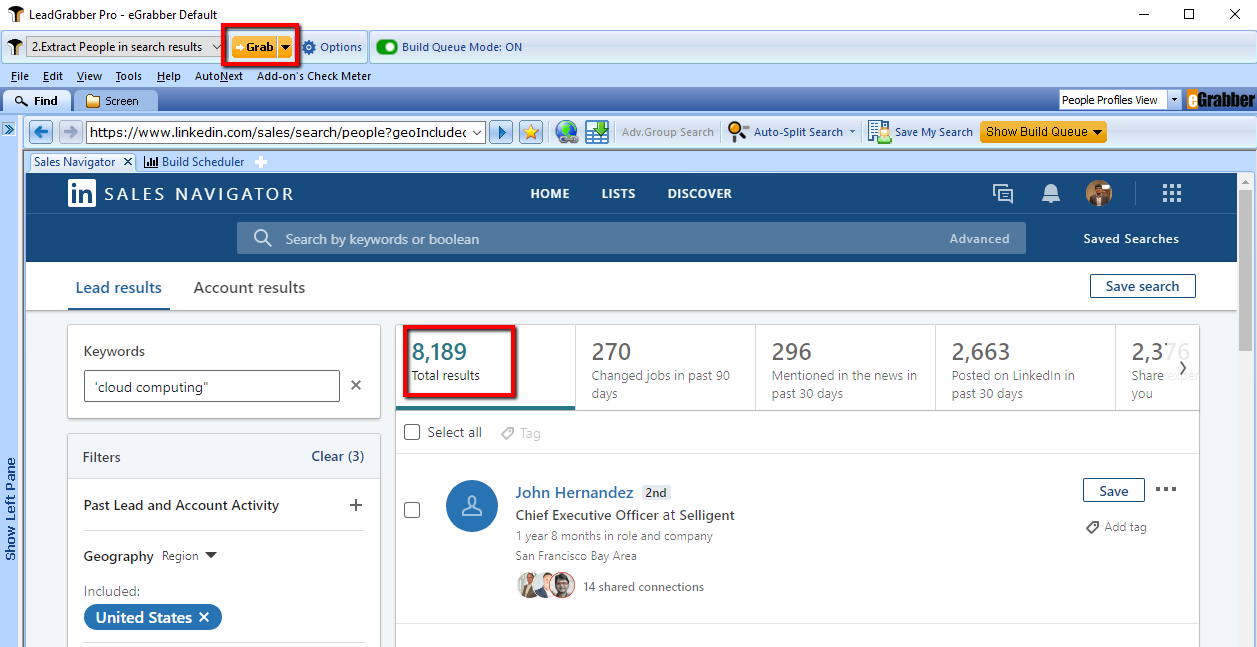 How to add a LinkedIn Lead Search to Build Scheduler? 2