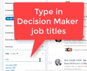 How to type in Job Titles in LinkedIn Sales Navigator