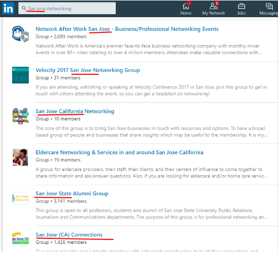Email marketing lists using Linkedin groups - group search