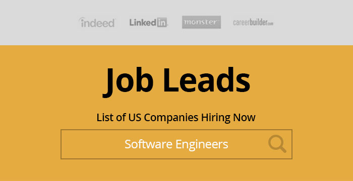 Job Leads - List of US Companies Hiring Software Engineers Now