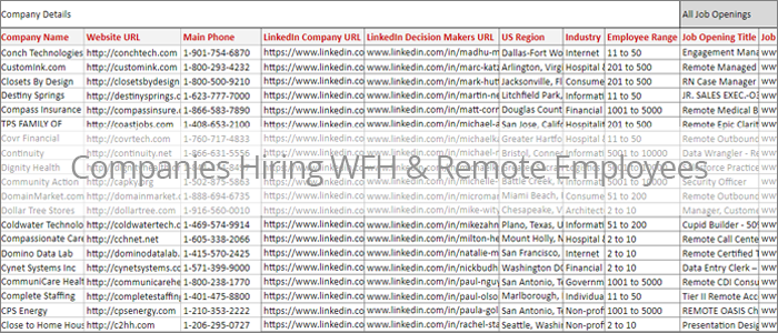 Companies Hiring Remote Workforce - Company Details