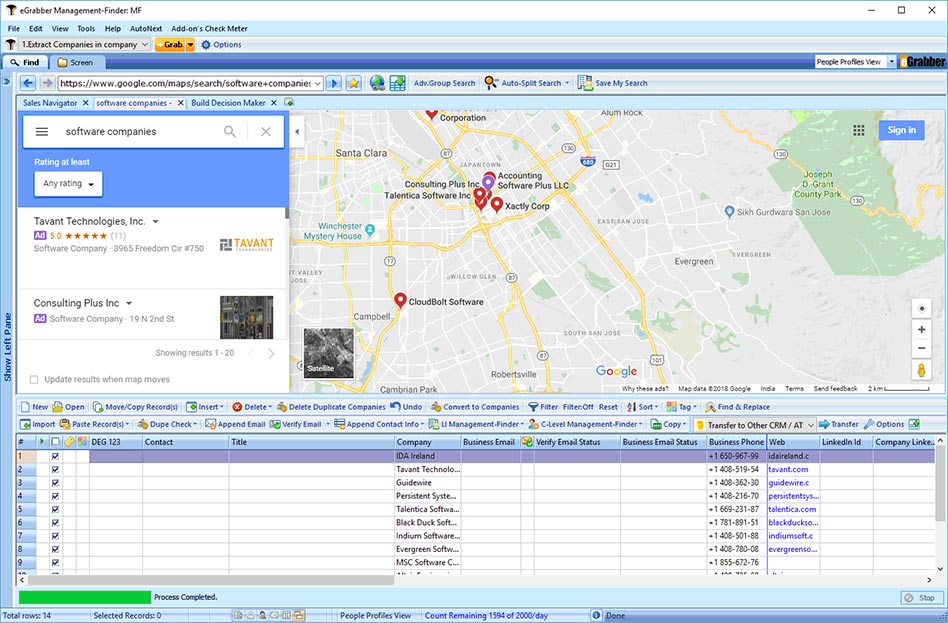 Software to extract companies from Google Maps